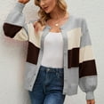 thumbnail image 2 of Viikei Plus Size Cardigans for Women Sweater Coat Cardigan Women Cardigans Clearance Casual Stripe Stitching Recreational Long Sleeve Cardigan Loose Sweater Coat, 2 of 8