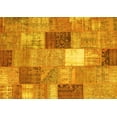 thumbnail image 1 of Ahgly Company Machine Washable Indoor Rectangle Patchwork Yellow Transitional Area Rugs, 2' x 5', 1 of 4
