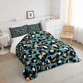 thumbnail image 5 of Animal Print Bedding Set Full Leopard Print Comforter Set, African Safari Wildlife Duvet Insert Turqoise Quilt Set, Cheetah Bedding Comforters & Sets Luxurious Room Decorations 3pcs, 5 of 6