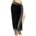 thumbnail image 2 of HAPPY BAY Women's Tie Pareo Wrap Beach Sarong Long Cover ups One Size Jade, Embroidery, 2 of 3