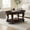 Espresso, variant on Antique Natural Round End Table with Lower Shelf - Solid Wood Sofa Side Table