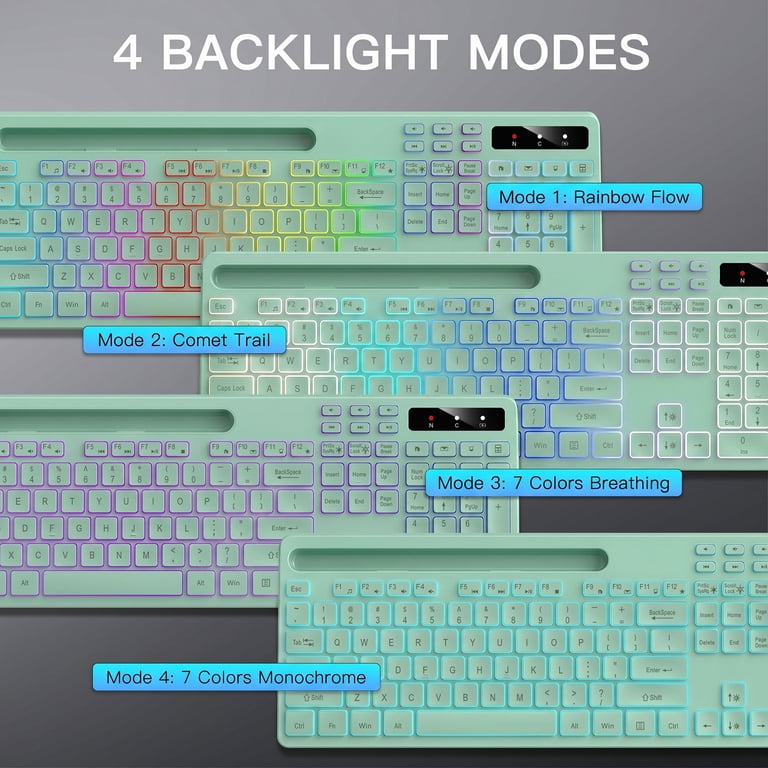 Marvo Wireless Gaming Keyboard, Green photo 6
