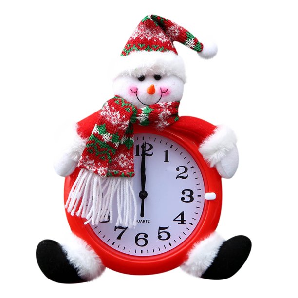 ¡Oferta de DagobertNiko! Despertador navideño con diseño de Papá Noel y muñeco de nieve, despertador de dibujos animados, decoración de mesa, reloj de mesa navideño, decoración navideña, relojes,