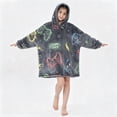 thumbnail image 7 of Kids Glow in The Dark Hooded Blanket Hoodie, Oversized Wearable Blanket for Boys & Girls Flannel Fleece One Size Purple B0P, 7 of 7
