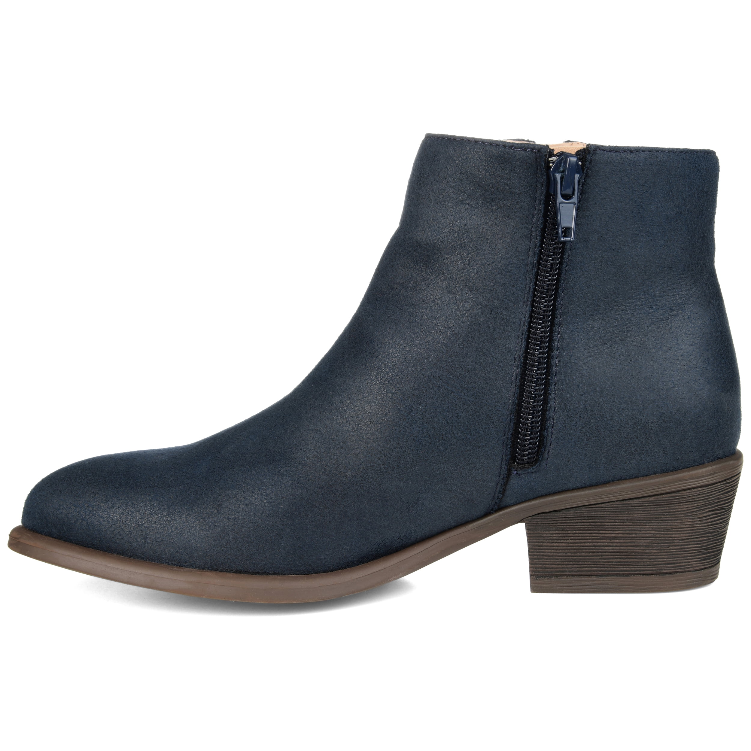 Journee Womens Jayda Inside Zip Stacked Heel Booties