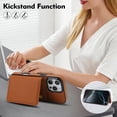 thumbnail image 5 of Allytechgroup Wallet Case for iPhone 14 Plus, Built-in Card Holder & Shoulder Strap & Wrist Strap Slim Shockproof Protective Full Body Cover Bumper for iPhone 14 Plus, Brown, 5 of 6