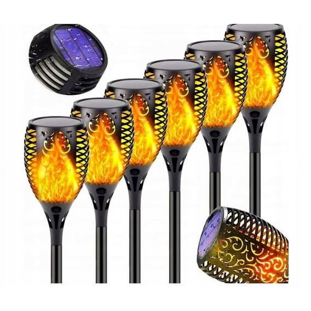 Lámpara de llama Solar para Patio exterior, lámpara de paisaje de jardín, enchufe de tierra LED, decoración de césped, luz de antorcha de inducción, 2 uds.