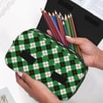 thumbnail image 6 of Kdxio Green Argyle Plaid for Double Compartment Pen Case Oxford Organizer with Zipper Pockets for Students Artists, 6 of 7