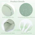 thumbnail image 5 of 127 Pcs Sage Green Party Supplies, Sage Greenery Disposable Tableware Set with Tablecloths, Paper Plates, Napkins, Cups, and Forks, Party Decorations for Bridal Shower, Wedding, Serve 25 Guests, 5 of 7