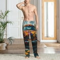 thumbnail image 4 of Salouo Flower Covered Vintage Car Print Pajama Pants for Men, Lounge Pants Elastic Waistband Casual Men's sleepwear Loungewear Sleep Pajama Pant -Small, 4 of 7