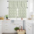 thumbnail image 3 of Retro Turkish Pattern Kitchen Curtains Valances and Tiers Set of 3 Green Mural Farm Tier Curtains and Valance with Rod Pocket for Small Windows, 27.5"x36", 3 of 9