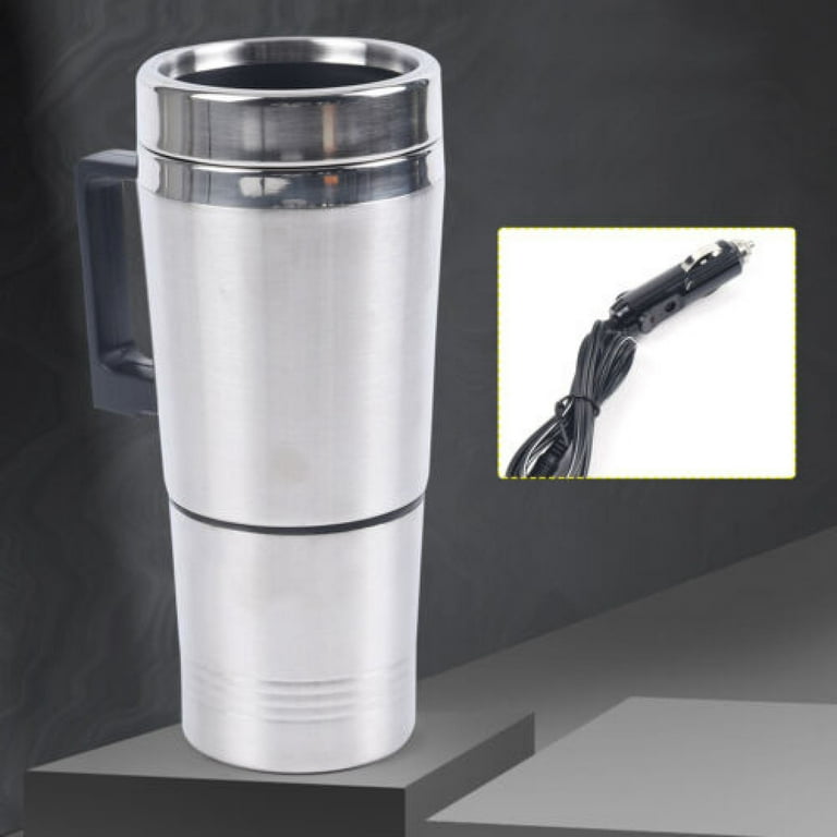 Car Heating Cup Coffee Maker 12V Travel Portable Pot Heated Thermos Mug  Kettle