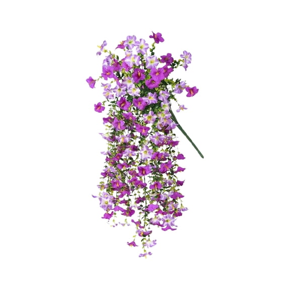 SHJHENG Artificial Cascading Petunia Flowers for Outdoors – UV-Resistant Faux Trailing Vine, Realistic Fake Hanging Plant for Window Boxes, Porch Railings & Garden Decor