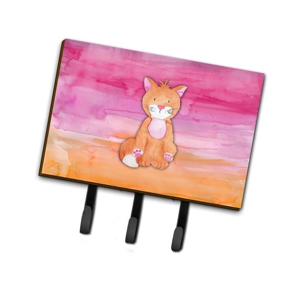 Orange Cat Watercolor Leash or Key Holder