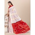 thumbnail image 5 of White & Red Bandhani Printed Zari Pure Cotton Bandhani Sarees - 25479352, 5 of 7