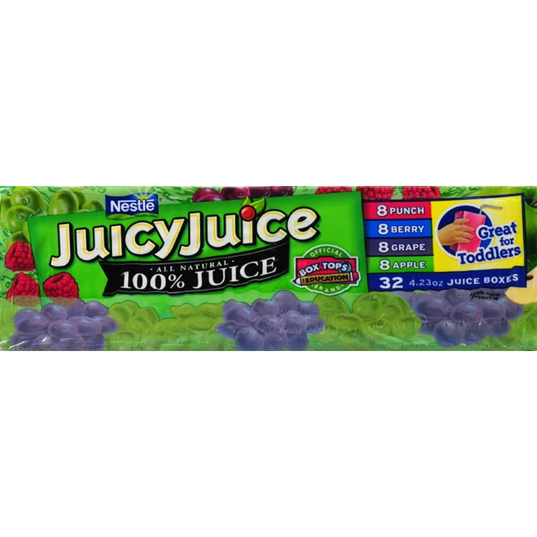 juicy Nestle Juicy Juice 100% Juice, 4.23 Fl. Oz., 32 Count - Walmart.com