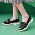 thumbnail image 3 of Orthopedic Platform Penny Loafers for Women Spring Fall Comfort Knitted Fashion Casual Slip on Walking Wedges Dress Shoes, 3 of 6