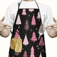 thumbnail image 2 of Black and Pink Christmas Tree Pattern Apron-Garden Aprons for Women with Pockets-Cotton Linen Waterproof Kitchen Cooking Gardening Aprons Adjustable for Kitchen,Cooking,BBQ and Salon 33"x27", 2 of 7