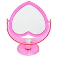 thumbnail image 1 of Espejo de maquillaje con forma de corazón, espejo acrílico transparente de doble cara, espejo decorativo de escritorio para el hogar (rosa), 1 of 8