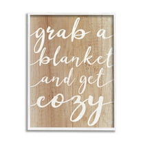 Stupell Industries Get Cozy Rustic Phrase Inspirational Painting White Framed Art Print Wall Art