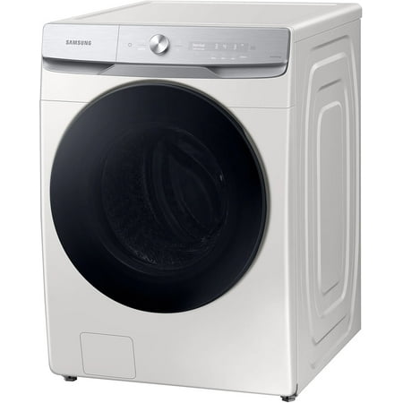 Samsung - 5.0 Cu. Ft. High Efficiency Stackable Smart Front Load Washer Steam and CleanGuard - Ivory