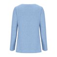 thumbnail image 4 of Ashirexll Long Sleeve Tops for Women Plus Size Long Sleeve V-Neck Shirts Fall Fashion Basic Layering Slim Soft Thermal Underwear Tops Light Blue XXL, 4 of 5