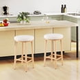 thumbnail image 2 of Costway 27" Bar Stools Set of 2 Upholstered Barstools with Boucle Fabric Seats Footrests, 2 of 7