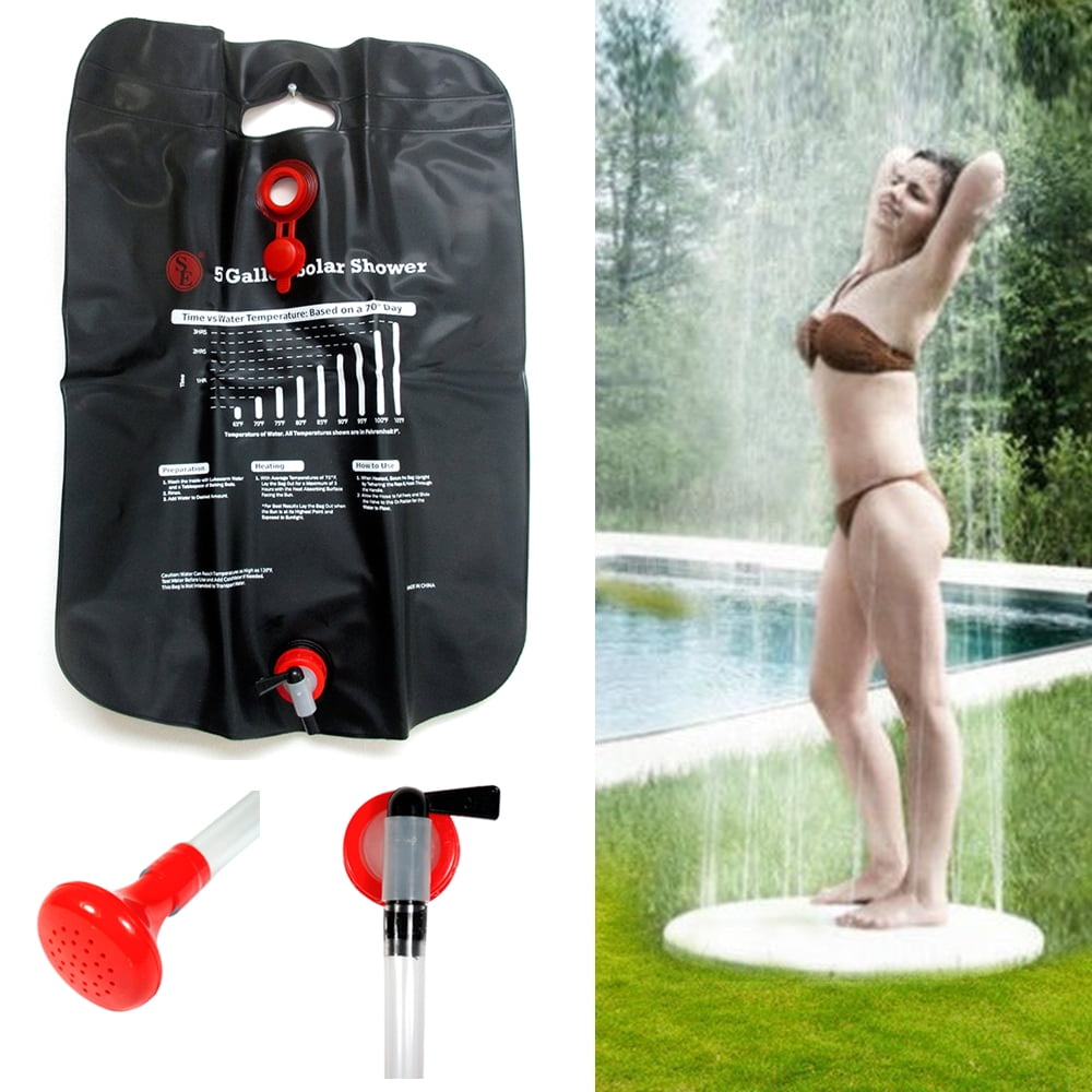 Details about / 20L Portable Shower Heating Pipe Bag Solar Water Heater Outdoor Camping Camp