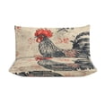 thumbnail image 3 of 3 Pcs Soft Bedding Set, Includes 1 Duvet Cover with Zipper And 2 Pillow,Shams Oil Rooster Full(79"×90"), 3 of 8