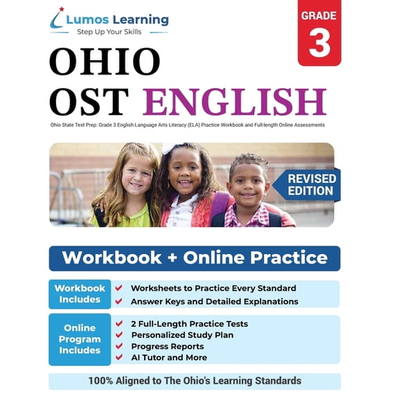 Ost by Lumos Learning Ohio State Test Prep: Grade 3 English Language Arts Literacy (ELA) Practice Workbook and Full-length Online Assessments:, Book 2, (Paperback)
