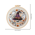 thumbnail image 3 of Cross Stitch Kits, Needle Point Kits Adults Beginner, Halloween Witch Decor, Halloween Wall Art, 9 Inch Diameter Diy Halloween Craft Kit with Pre-Printed Halloween Pattern, 3 of 8