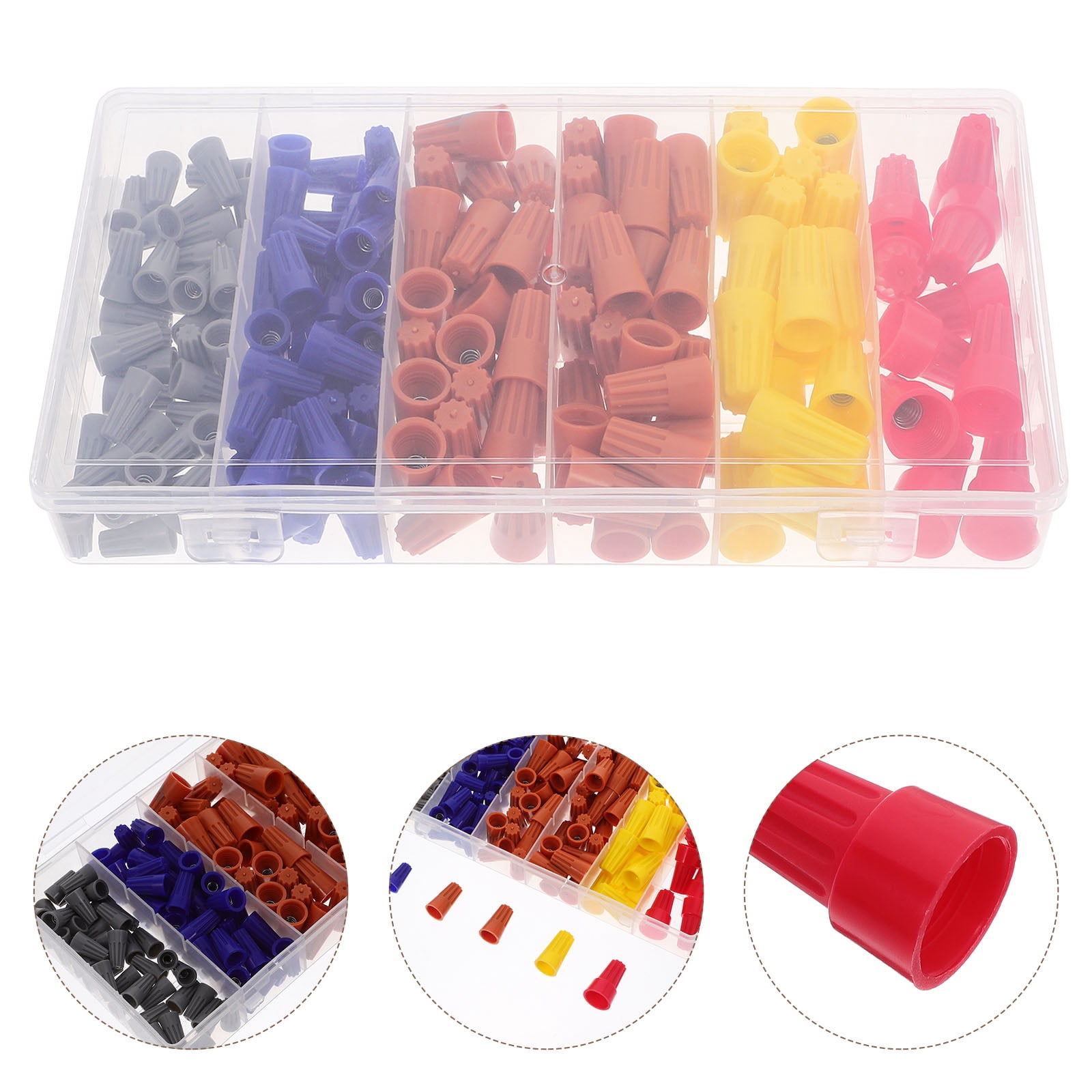 FOMIYES Assorted Wire Caps, Plastic Crimping Tool, Portable, for Electrical Equipment, Quick and Reliable