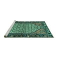 thumbnail image 2 of Ahgly Company Machine Washable Indoor Rectangle Persian Turquoise Blue Traditional Area Rugs, 8' x 12', 2 of 4