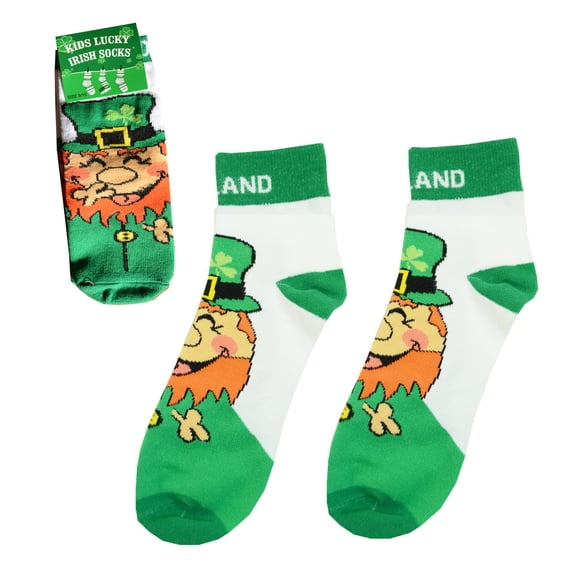 Traditional Craft Ltd. White Laughing Leprechaun Kids Socks