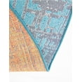 thumbnail image 4 of Unique Loom Outdoor Modern Collection Area Rug - Seaglass (5' 3" Round Blue and Ivory/Navy Blue), 4 of 8