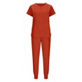 thumbnail image 5 of Busydd Scrubs for Women Set Short Sleeve V Neck Zipper Scrubs Tops Jogger Scrub Pants for Women Casual Stretch Solid Color Nursing Uniform Workwear with Pockets, 5 of 6