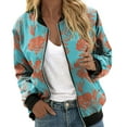 thumbnail image 3 of Kcodviy Vestes Décontractées Quotidiennes pour Femmes Veste Légère Grande Taille Fermeture Éclair Veste Décontractée Imprimé Léopard&Floral Veste Décontractée Grande Taille Courte Sport Extérieur Fermeture Éclair, 3 of 8
