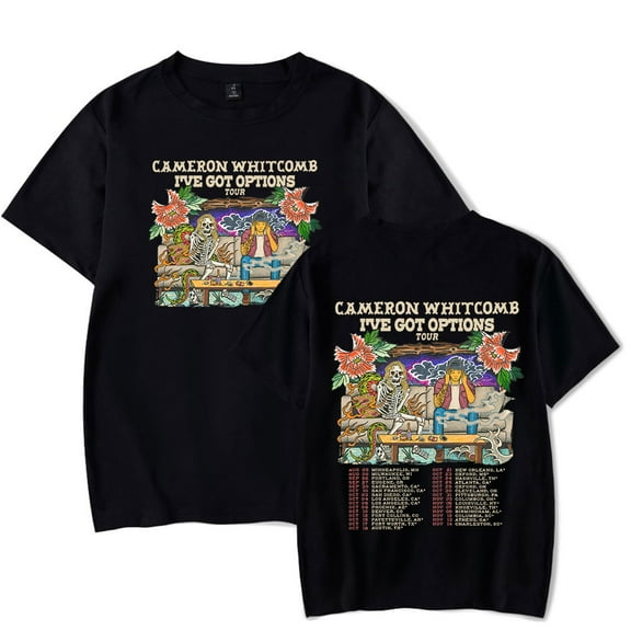 Cameron Whitcomb I've Got Options Tour 2025 T-shirts Merch Women Men Clothes Trend Casual Short Sleeve Top