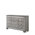 thumbnail image 1 of Acme Furniture 9 Drawers Dresser with Mirrored Front Trim, Light gray Oak, 1 of 3