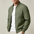 thumbnail image 2 of Danhjin Men's Casual Jackets Zip up Long Sleeve Stand Collar Fall Winter Outerwear Solid Color Comfy Fashion Coats, 2 of 10