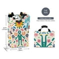 thumbnail image 2 of Yayeee Freestanding Laundry Hamper with Handle Collapsible Large Storage Basket for Clothes, Abstract Floral, 2 of 7