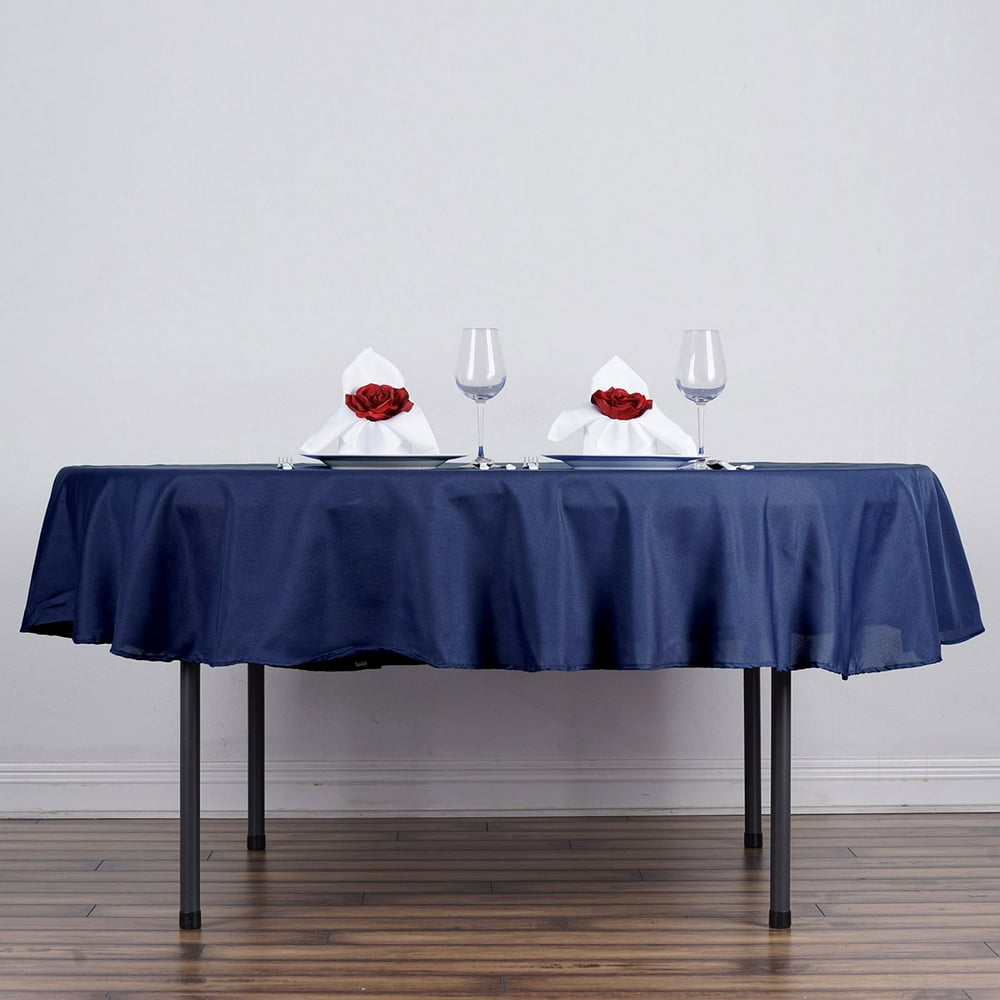 Efavormart 70" NAVY BLUE Wholesale Linens Polyester Tablecloths Round Tablecloth For Wedding ...