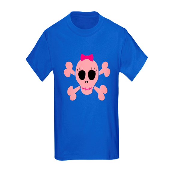 CafePress - Funny Pink Skull Kids Dark T Shirt - Kids Dark T-Shirt