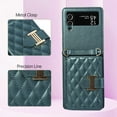 thumbnail image 2 of Dteck Wallet Crossbody for Samsung Galaxy Z Flip 4 Case with Lanyard Wrist Strap Credit Card Holder, PU Leather Protective Phone Case with Ring Holder,Green, 2 of 8
