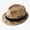 Khaki, variant on Coconut Print Straw Hat for Men, Summer Beach Sun Protection Cap with Brim, Breathable Lightweight British Style Jazz Hat for Daily Commute Seaside Vacation, Multiple Colors