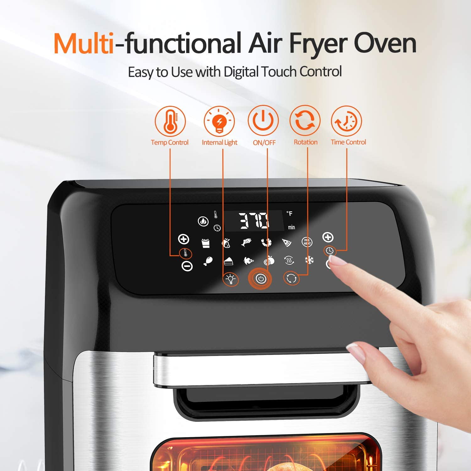 Air Fryer, 13 QT Air Fryer Oven, Rotisserie Oven, 1500W Air Fryer Toaster  Oven