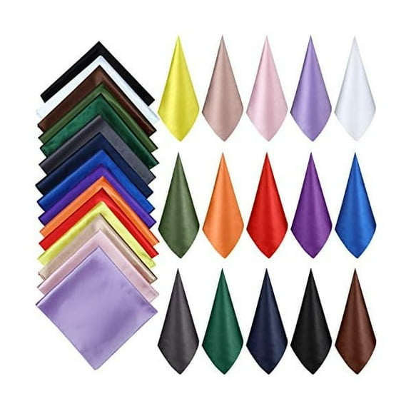 liuliuliu 15 Pieces Women Square Neck Scarf Mixed Solid Colored Neckerchief Head Wraps Scarf Bandana