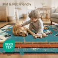 thumbnail image 4 of ODIKA 6'x9' Washable Area Rug Teal Distressed Stars Plank Motif Southwestern Terracotta Round for Family Room, Living Room, Master Bedroom, Non-Slip, Easy Care, 4 of 7
