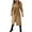 Khaki, variant on Kaemgyyd Womens Classic Wool Blend Coat Lapel Open Front Belted Long Jacket Winter Work Office Outwear with Pocketed