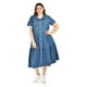 thumbnail image 5 of Vestido denim Roman Fashion /Tallas Extras, 028 (Mezclilla oscura) azul oscuro 38, 5 of 7